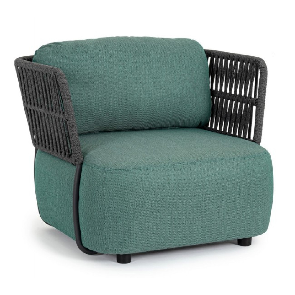 Homemotion КРІСЛО PALMER CHARCOAL/JADE W-CUSH