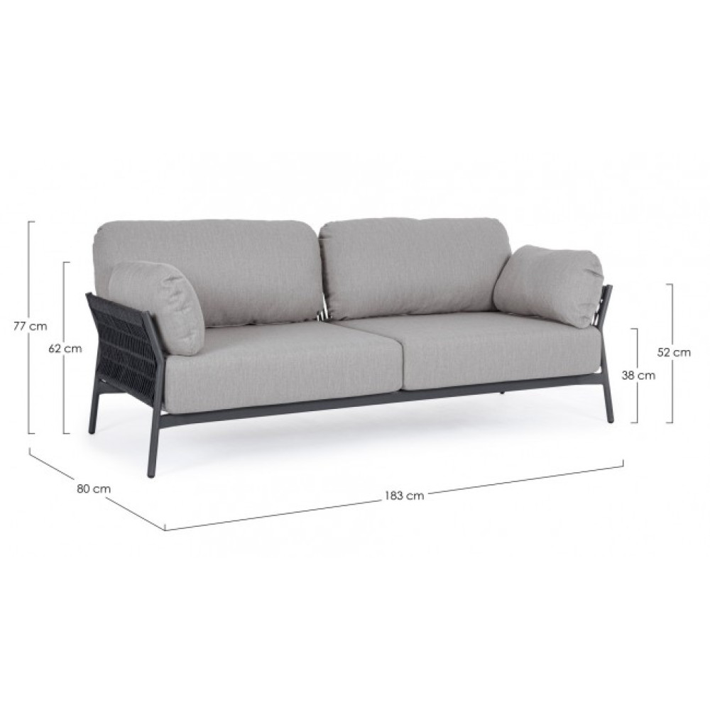 Homemotion PARDIS CHARC QS22/GRAPHITE SOFA 2 S W-CU Homemotion PARDIS CHARC QS22/GRAPHITE SOFA 2 S W-CU