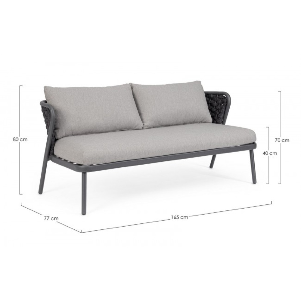 Homemotion HARLOW CHARC QS22/GRAPHITE ДИВАН 2S W-CU