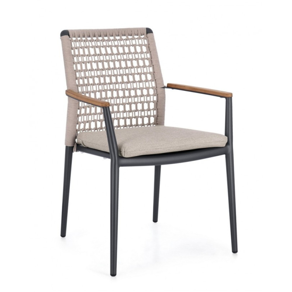 Bizzotto КРІСЛО MADDOX ANTHR W-ARMR W-CUSH JX55