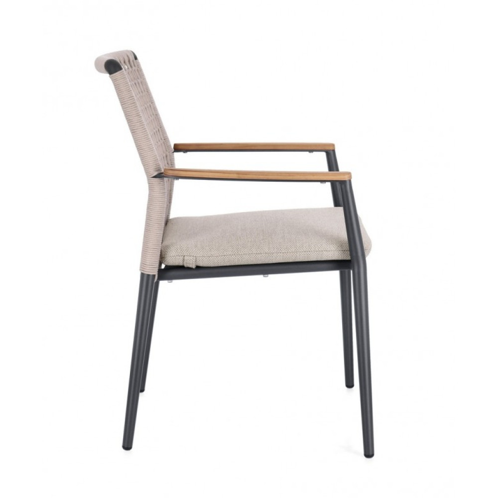 Bizzotto КРІСЛО MADDOX ANTHR W-ARMR W-CUSH JX55 Bizzotto КРІСЛО MADDOX ANTHR W-ARMR W-CUSH JX55