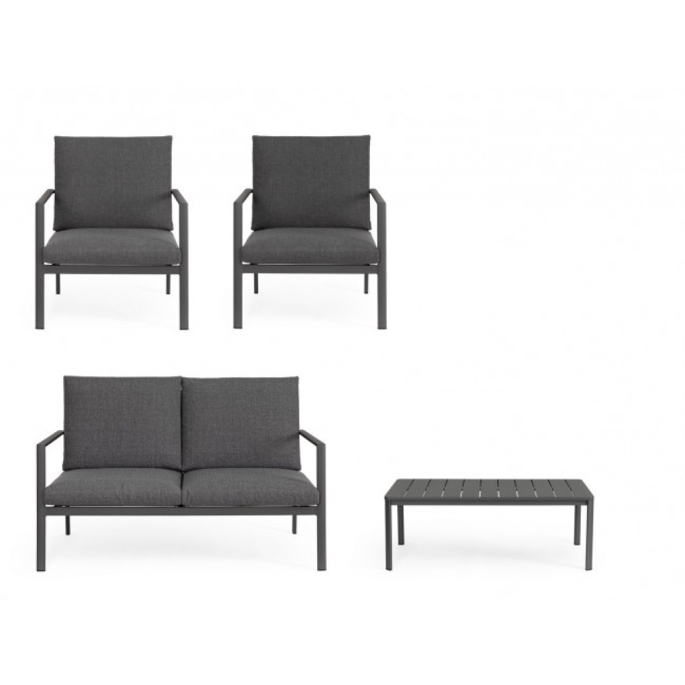 Bizzotto KONNOR ANTHR SOFA SET4 W-CUSH CX23 Bizzotto KONNOR ANTHR SOFA SET4 W-CUSH CX23