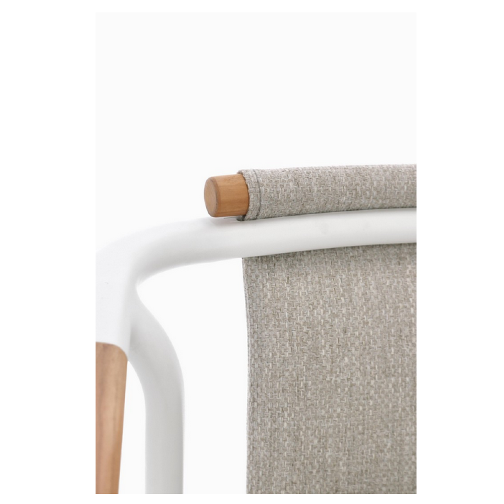 Homemotion Крісло LEONIDA WHITE WG20 з підлокітниками та подушками