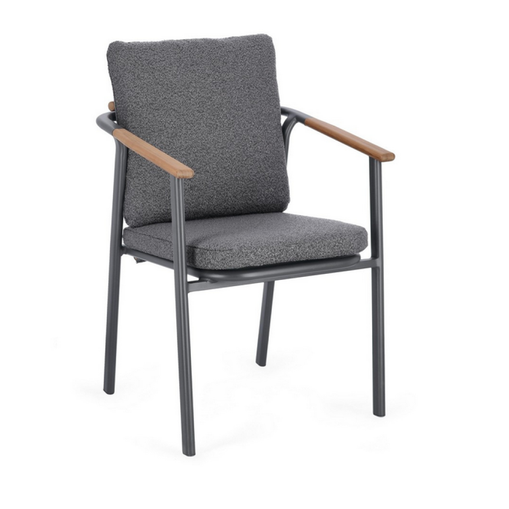 Homemotion Крісло LEONIDA CHAR WG21 з підлокітниками та подушкою