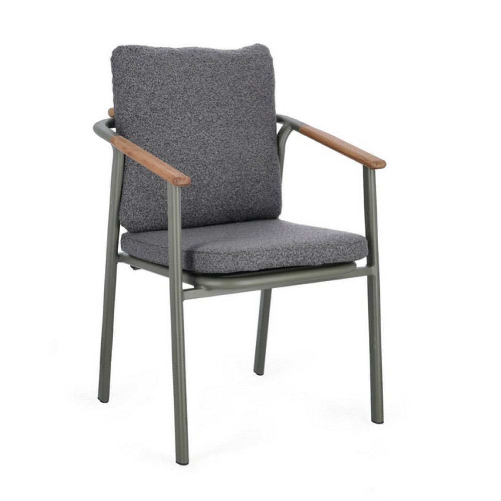 Homemotion СТІЛЕЦЬ LEONIDA GREEN WG26 з підлокітниками та подушками