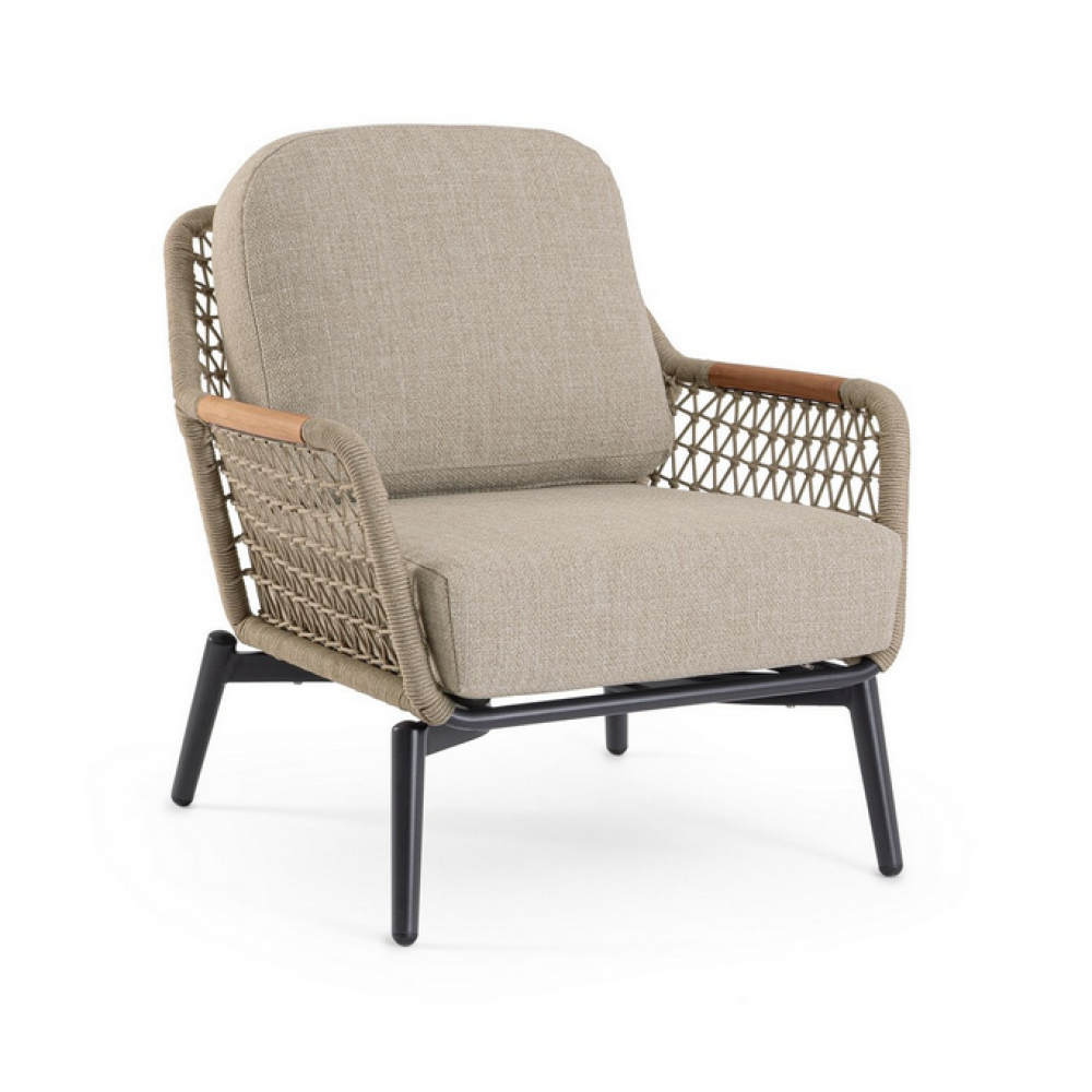 Bizzotto Крісло EULERO кольору CHARCOAL JX55 з подушкою