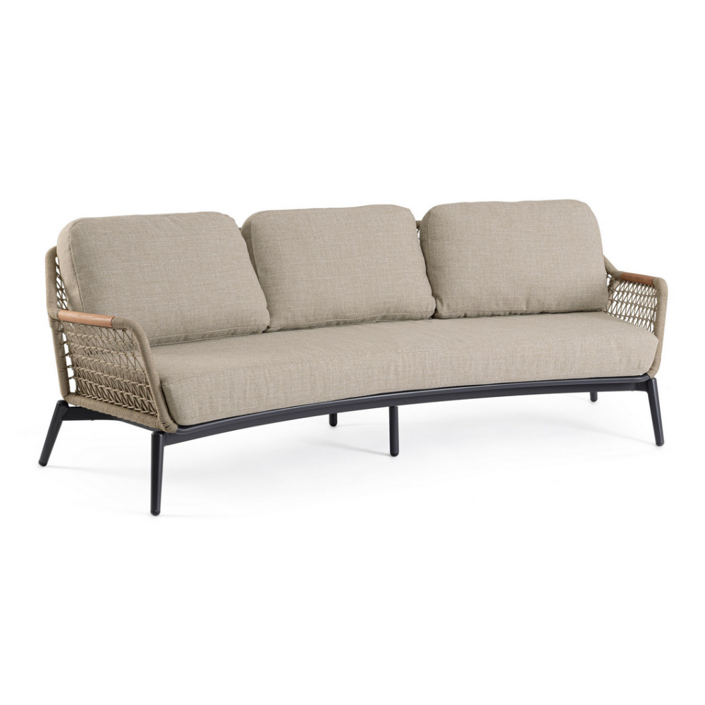 Bizzotto Диван EULERO CHARCOAL JX55, 3 місця, з подушками