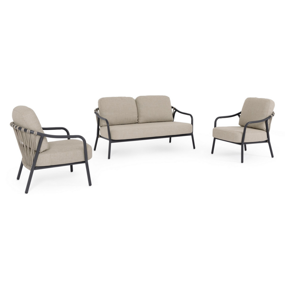 Bizzotto EDVIGE CHARCOAL JX55 ДИВАН КОМПЛЕКТ 3шт З ПОДУШКОЮ