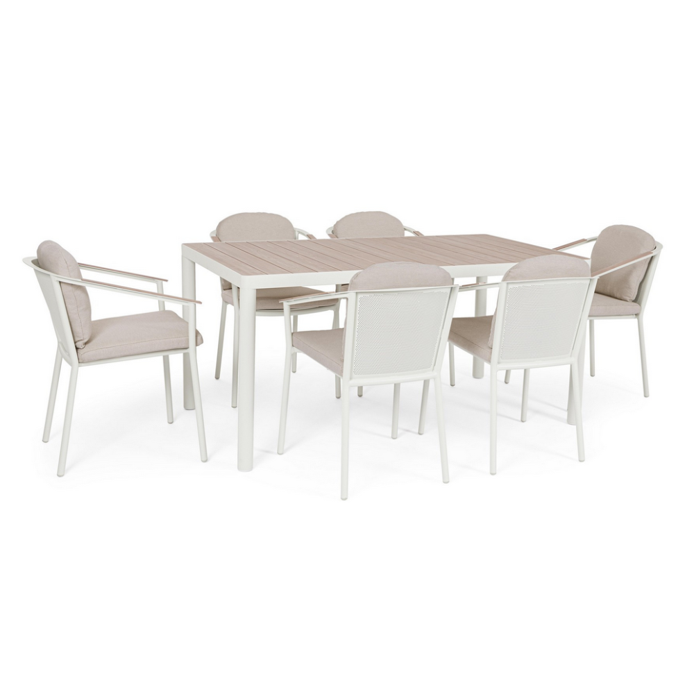 Bizzotto Набір ULISES VAPOR, стіл+6 стільців, YK15