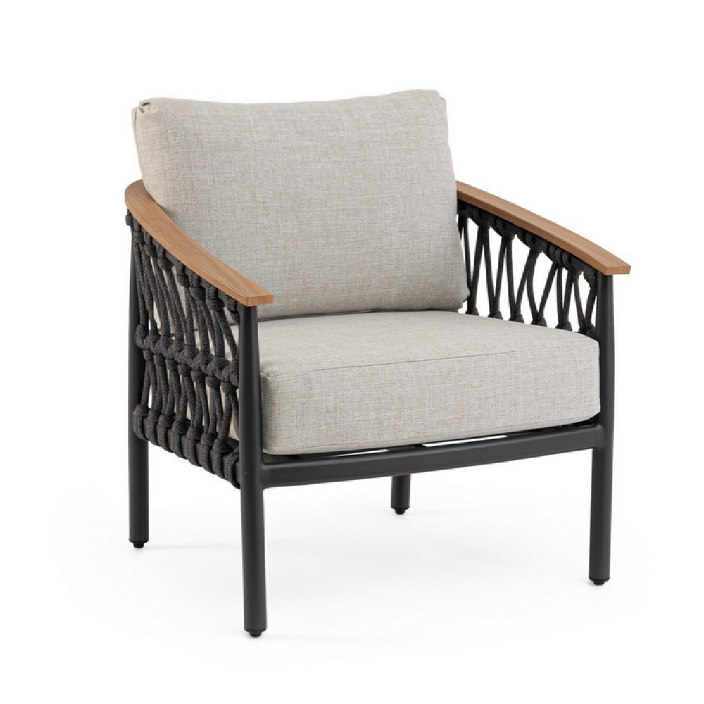 Bizzotto Крісло FENIX CHARCOAL YK13 з подушкою