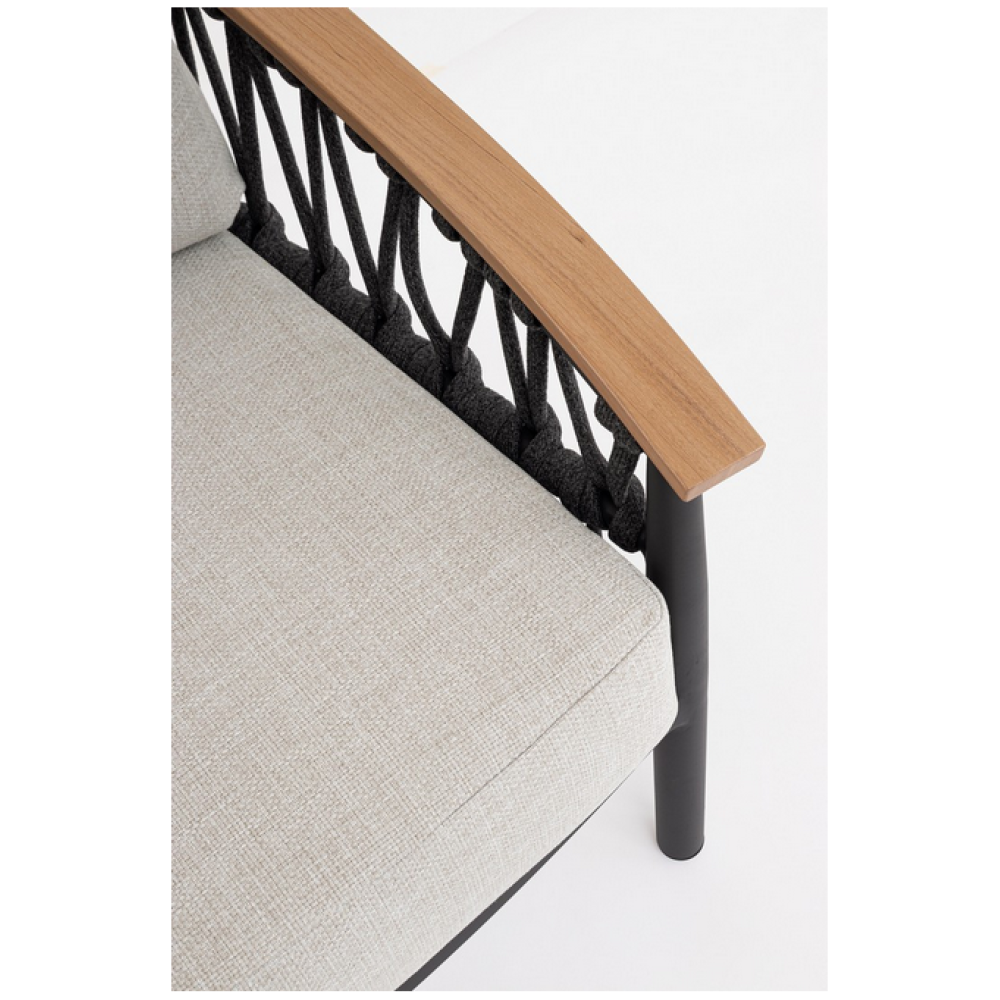 Bizzotto Крісло FENIX CHARCOAL YK13 з подушкою Bizzotto Крісло FENIX CHARCOAL YK13 з подушкою