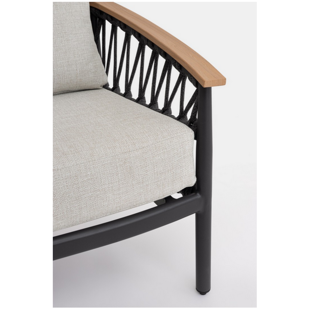 Bizzotto Диван FENIX CHARCOAL YK13, 2 місця, з подушками Bizzotto Диван FENIX CHARCOAL YK13, 2 місця, з подушками