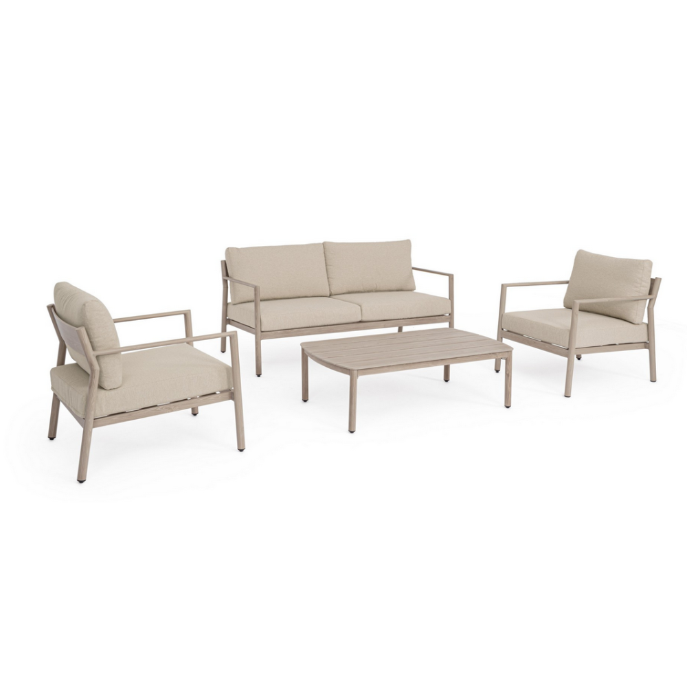 Bizzotto Комплект диванів SIRIUS TIMBER, 4шт з дерев'яними подушками