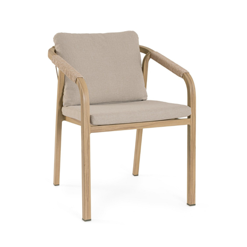 Bizzotto Крісло KALIMERA DESERT з підлокітниками та подушкою