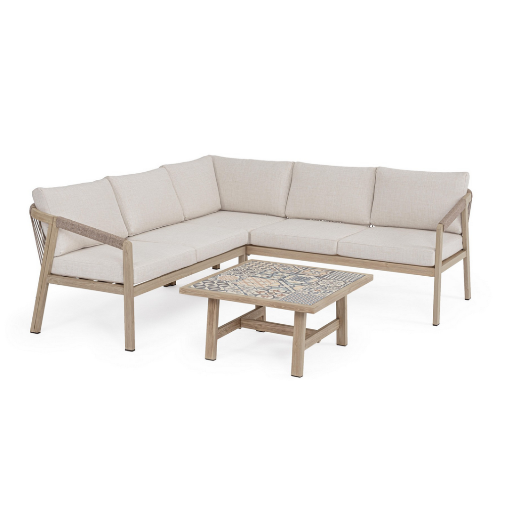 Bizzotto Кутовий диван KALIMERA TIMBER KD з візерунком W-CUS