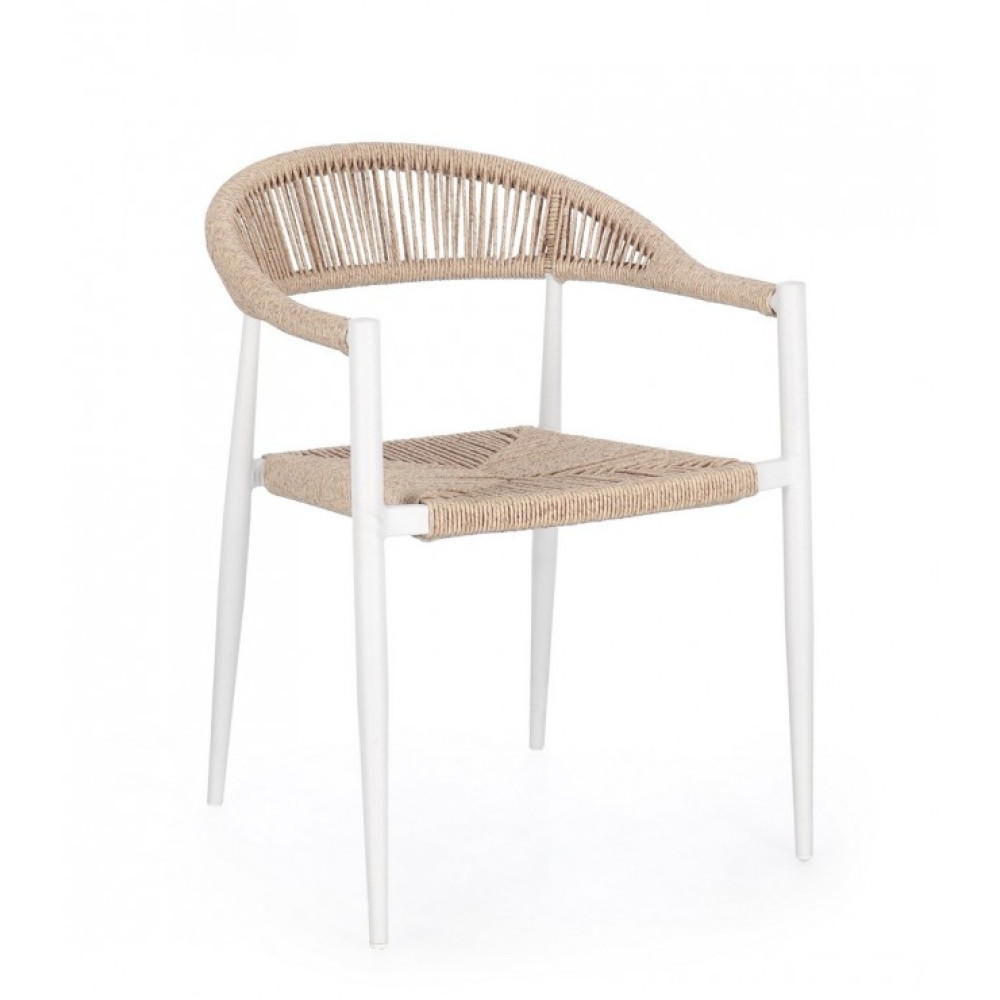 Bizzotto JANDIA WH/БЕЖЕВИЙ КРІСЕЛЬ W-ПІДЛІКТНИК