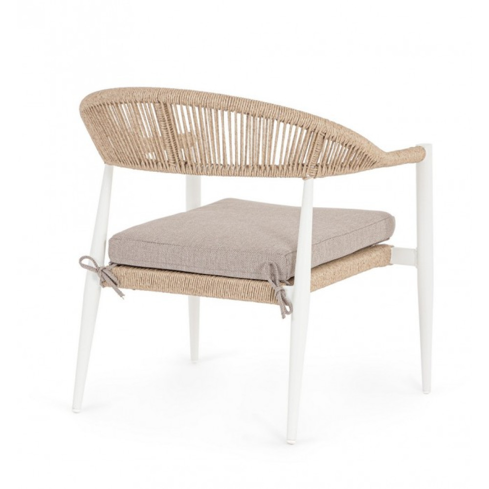 Bizzotto JANDIA БІЛИЙ/БЕЖЕВИЙ КРІСЛО W-ARMR.W-CUS