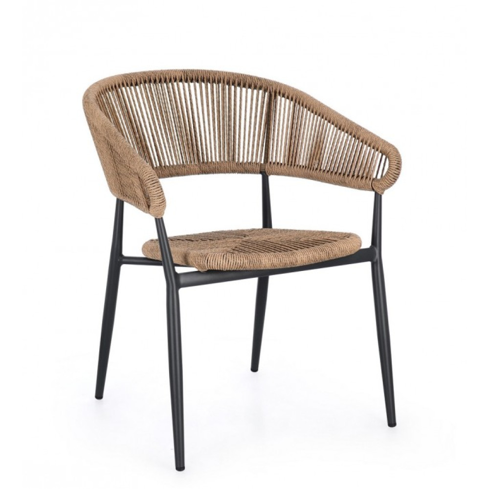 Bizzotto ALGAIDA CHARCOAL/NAT КРІСЛО W-ПІДЛІКТНИК