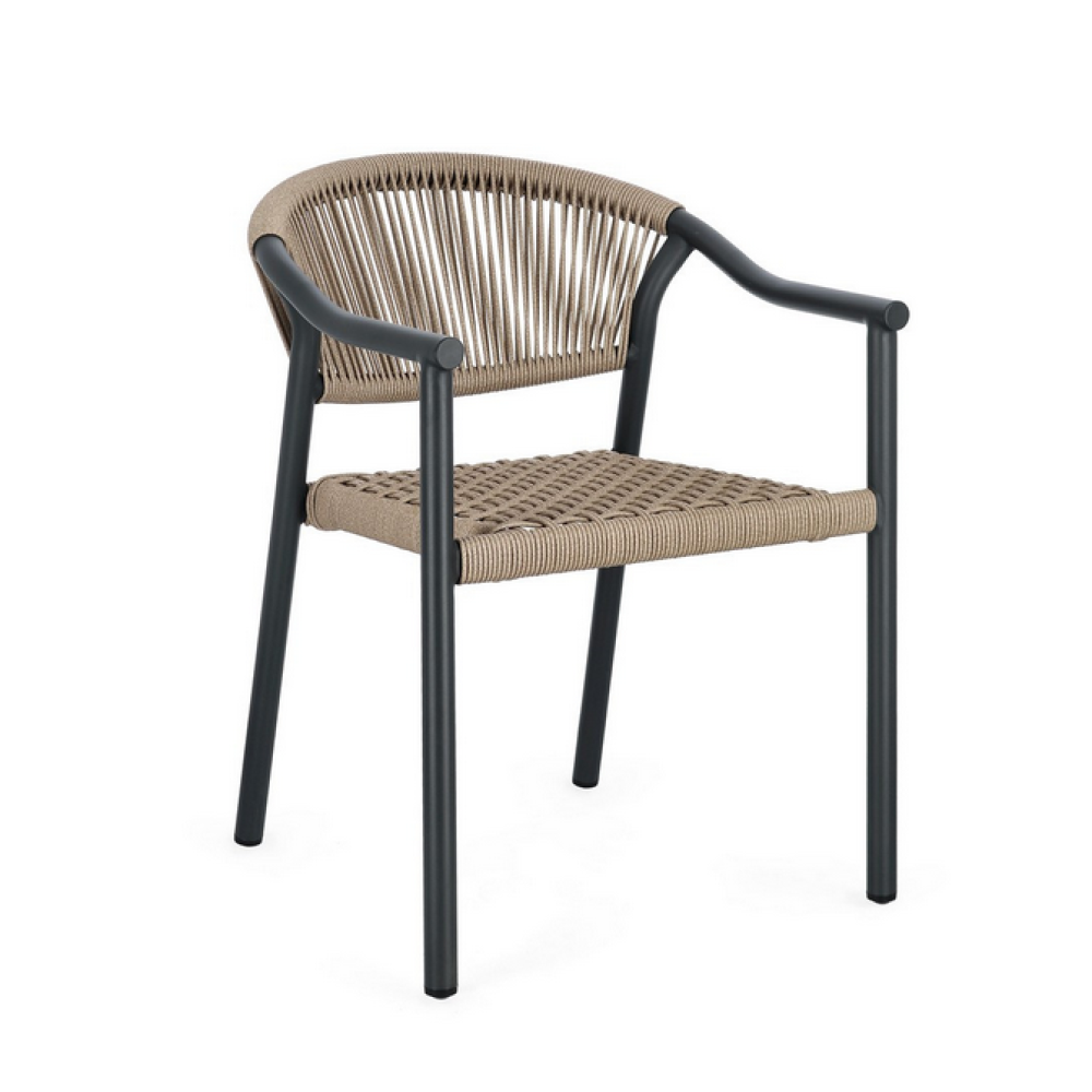 Bizzotto СТІЛЕЦЬ CANARIAS CHARCOAL SA26 з підлокітниками