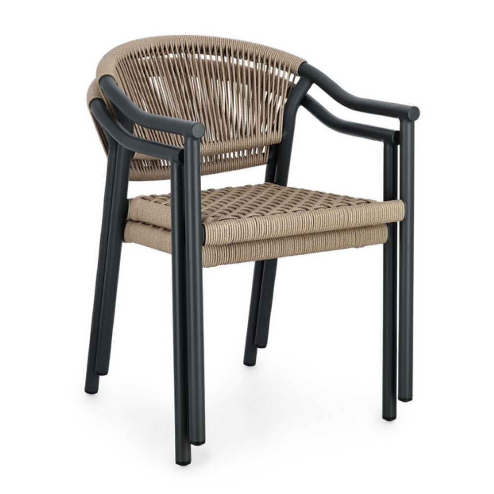 Bizzotto СТІЛЕЦЬ CANARIAS CHARCOAL SA26 з підлокітниками