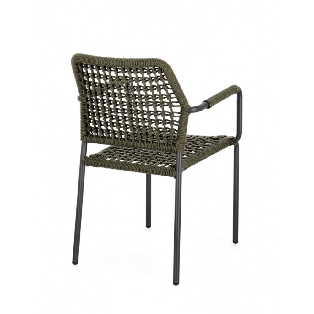 Bizzotto КРІСЛО RAJADA CHARC/GREEN W-ПІДЛІКТНИК