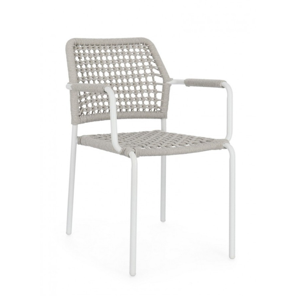 Bizzotto КРІСЛО RAJADA WHITE W-ПІДЛОКИТНИК