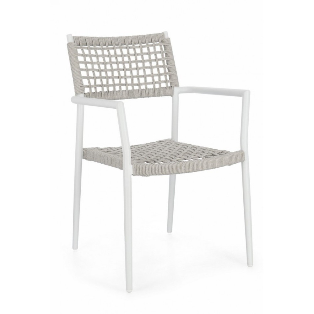 Bizzotto КРІСЛО CALETA WHITE W-ПІДЛОКИТНИК