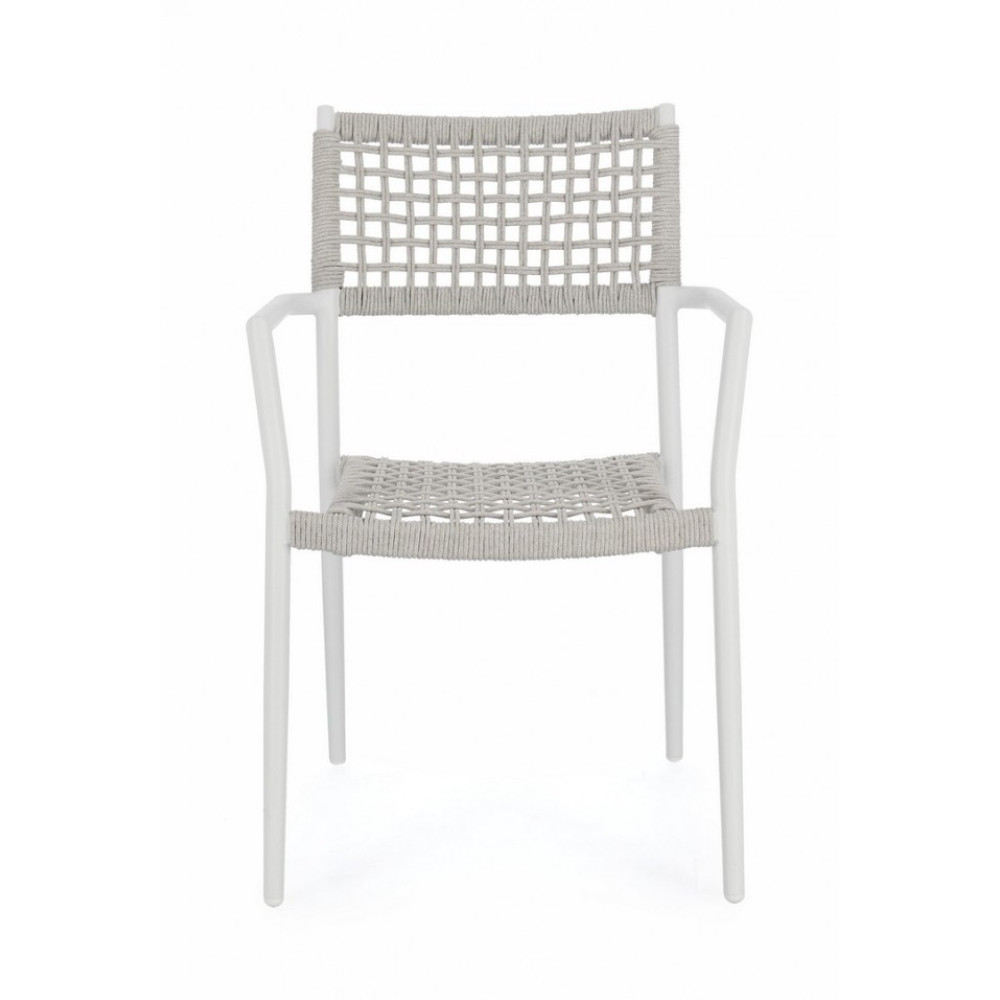 Bizzotto КРІСЛО CALETA WHITE W-ПІДЛОКИТНИК Bizzotto КРІСЛО CALETA WHITE W-ПІДЛОКИТНИК