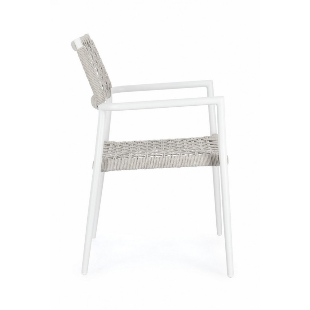 Bizzotto КРІСЛО CALETA WHITE W-ПІДЛОКИТНИК Bizzotto КРІСЛО CALETA WHITE W-ПІДЛОКИТНИК