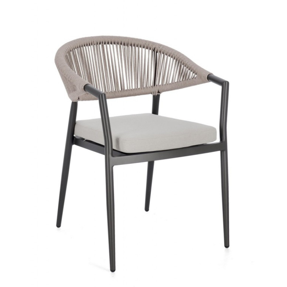 Bizzotto КРІСЛО MILLOR CHARC/ХАКІ W-ПІДЛІКТНИК W-CUS