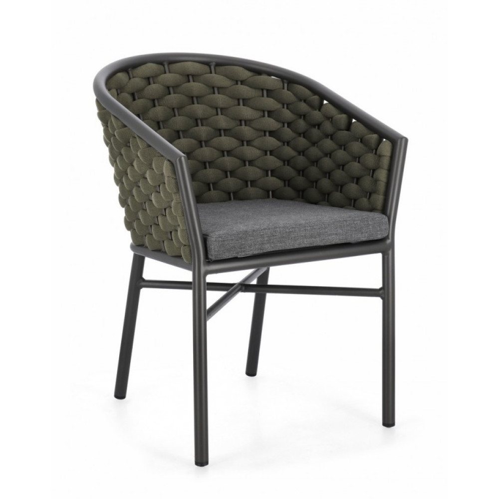 Bizzotto КРІСЛО MARGALIDA CHARC/ЗЕЛЕНИЙ W-ARMR. W-CU