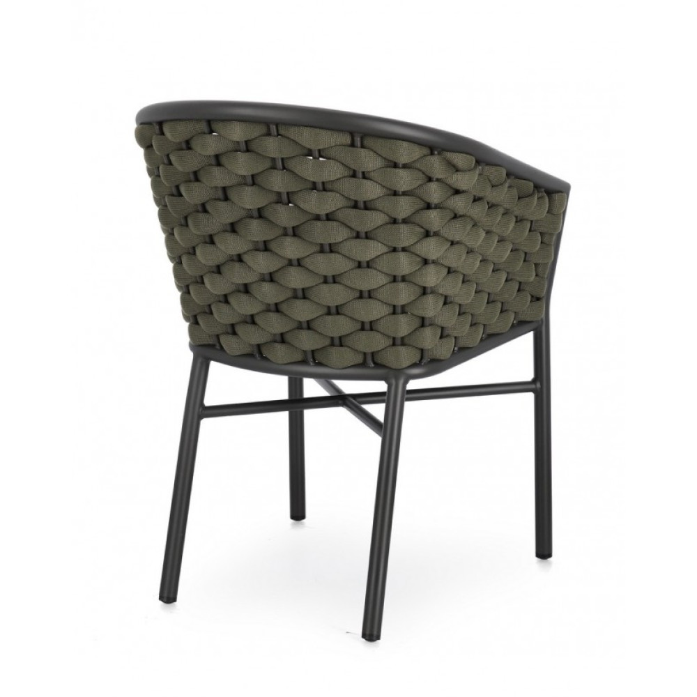 Bizzotto КРІСЛО MARGALIDA CHARC/ЗЕЛЕНИЙ W-ARMR. W-CU