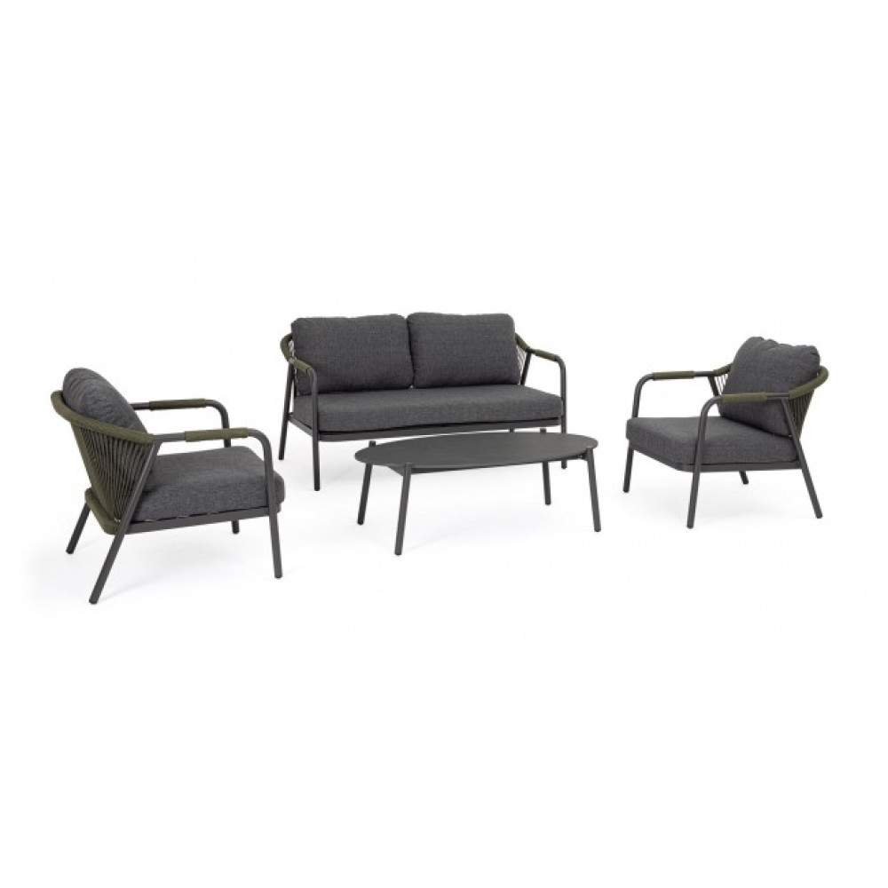 Bizzotto MIRAVET ANTHR/ЗЕЛЕНИЙ ДИВАН 4 W-CUSH