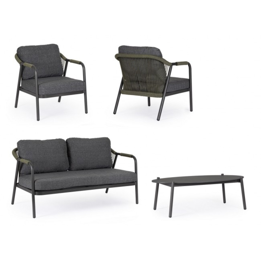 Bizzotto MIRAVET ANTHR/ЗЕЛЕНИЙ ДИВАН 4 W-CUSH Bizzotto MIRAVET ANTHR/ЗЕЛЕНИЙ ДИВАН 4 W-CUSH