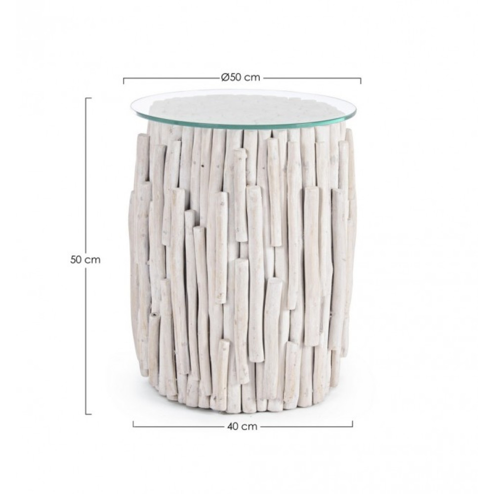 Bizzotto СТОЛ КАВАЛЬНИЙ SAHEL W-СКЛО D50