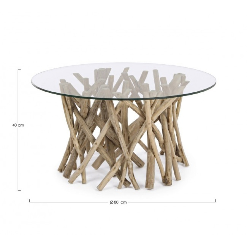 Bizzotto СТОЛ КАВОВИЙ SAMIRA W-СКЛО D80