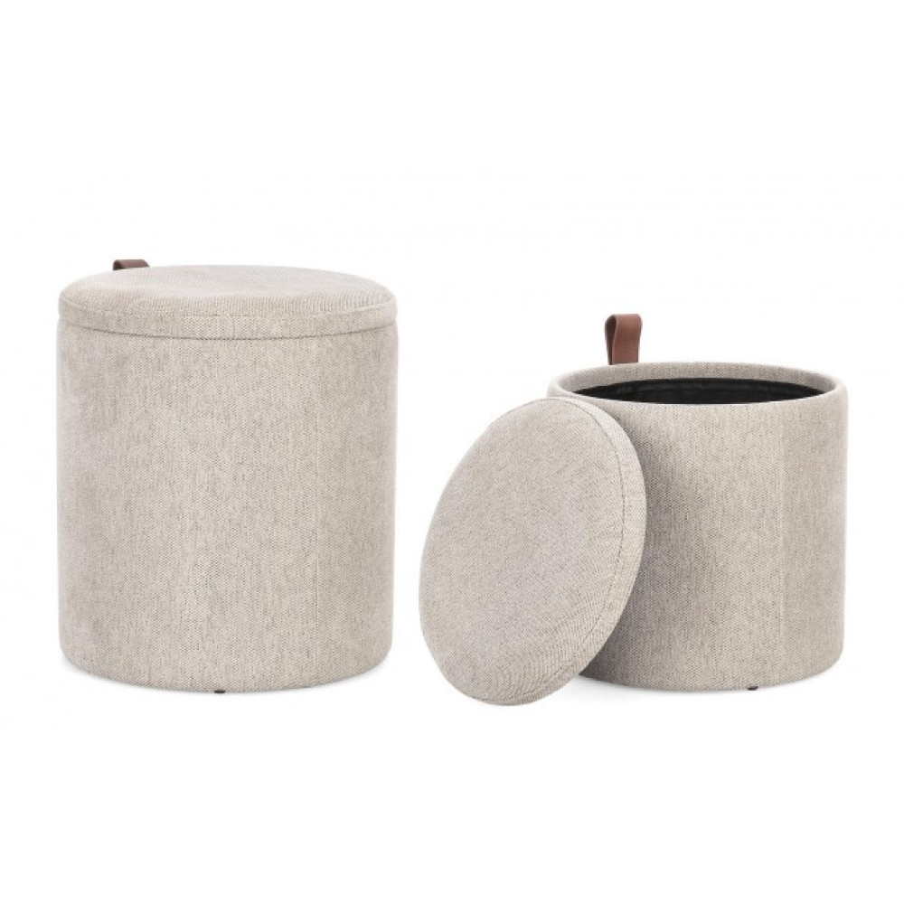 Bizzotto KATIA L.GREY ПУФ W-STORAGE SET2