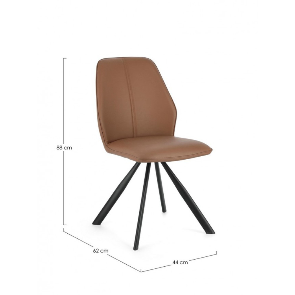 Bizzotto КРІСЛО MAXWELL COGNAC PU Bizzotto КРІСЛО MAXWELL COGNAC PU