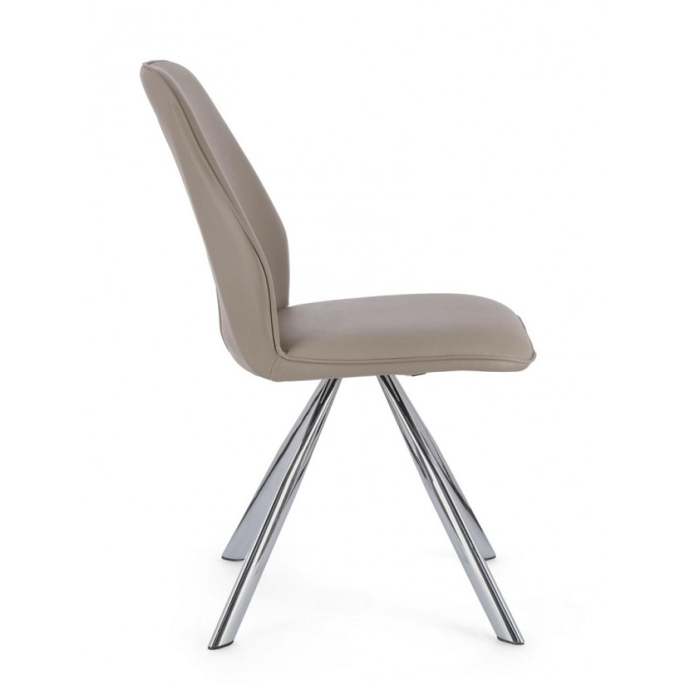 Bizzotto КРІСЛО MAXWELL TAUPE PU Bizzotto КРІСЛО MAXWELL TAUPE PU