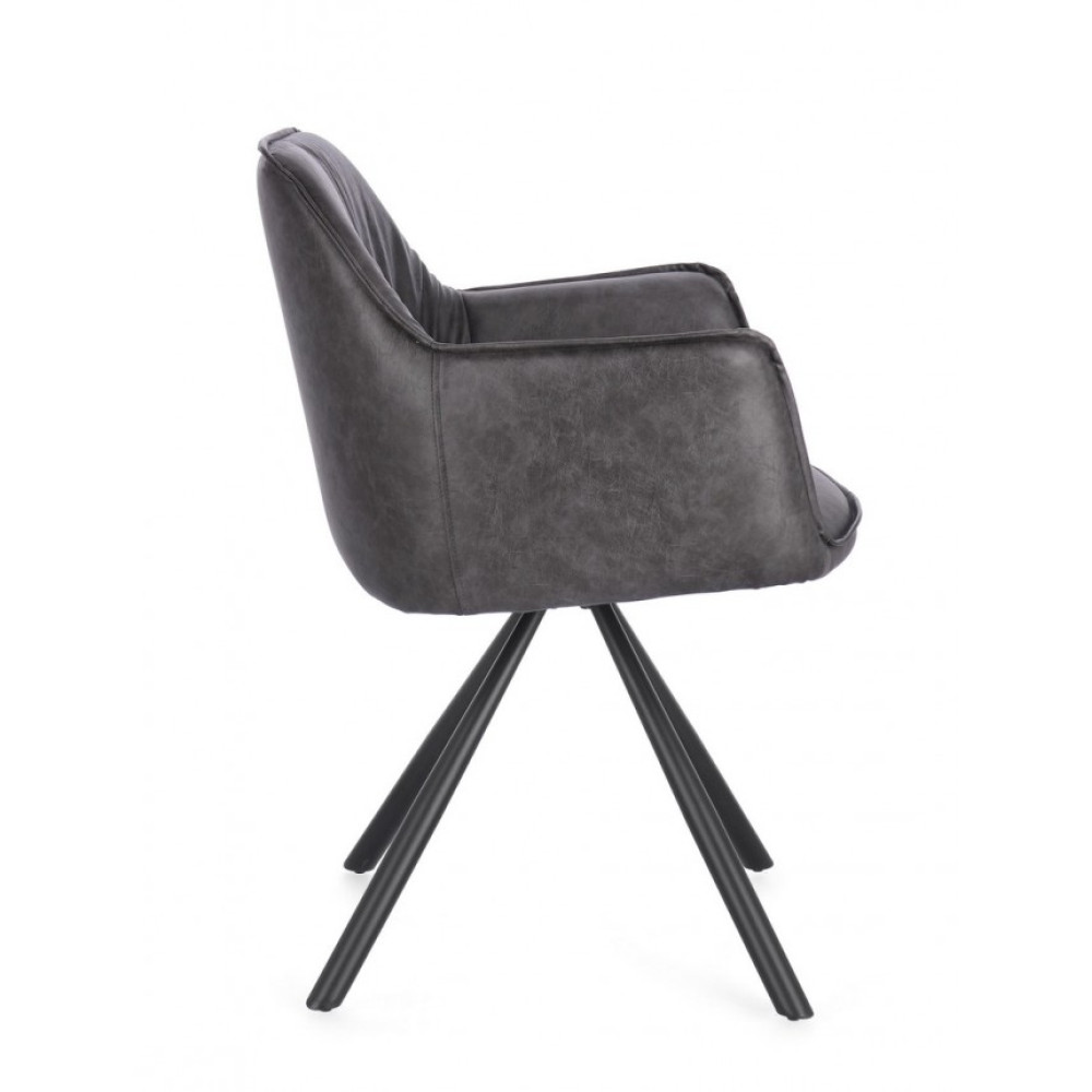 Bizzotto КРІСЛО BREVAL GREY W-ПІДЛІКОТНИКИ Bizzotto КРІСЛО BREVAL GREY W-ПІДЛІКОТНИКИ