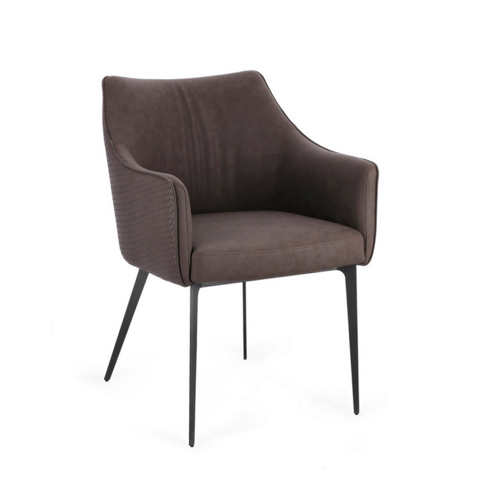 Homemotion КРІСЛО RUSSELL ТЕМНО-КОРИЧНЕВОГО КОЛЬОРУ З ПІДЛОКІТНИКАМИ