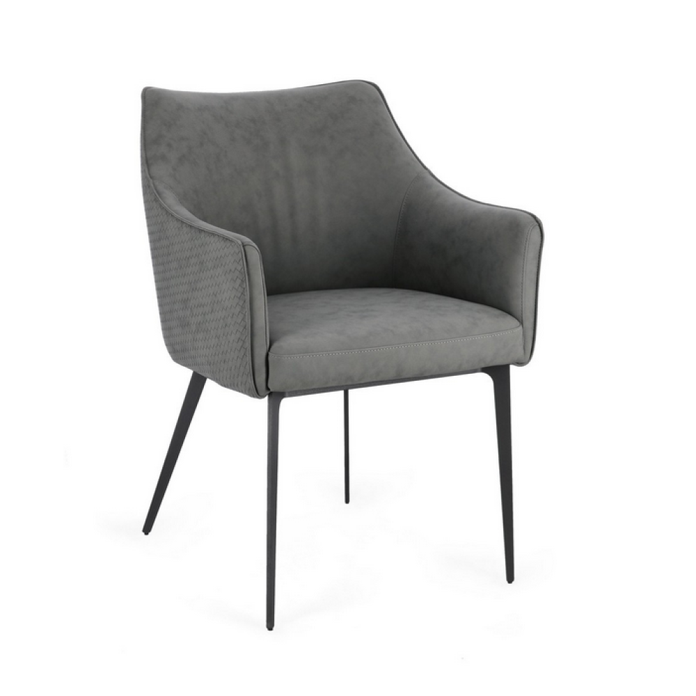 Homemotion Крісло RUSSELL темно-сіре з підлокітниками