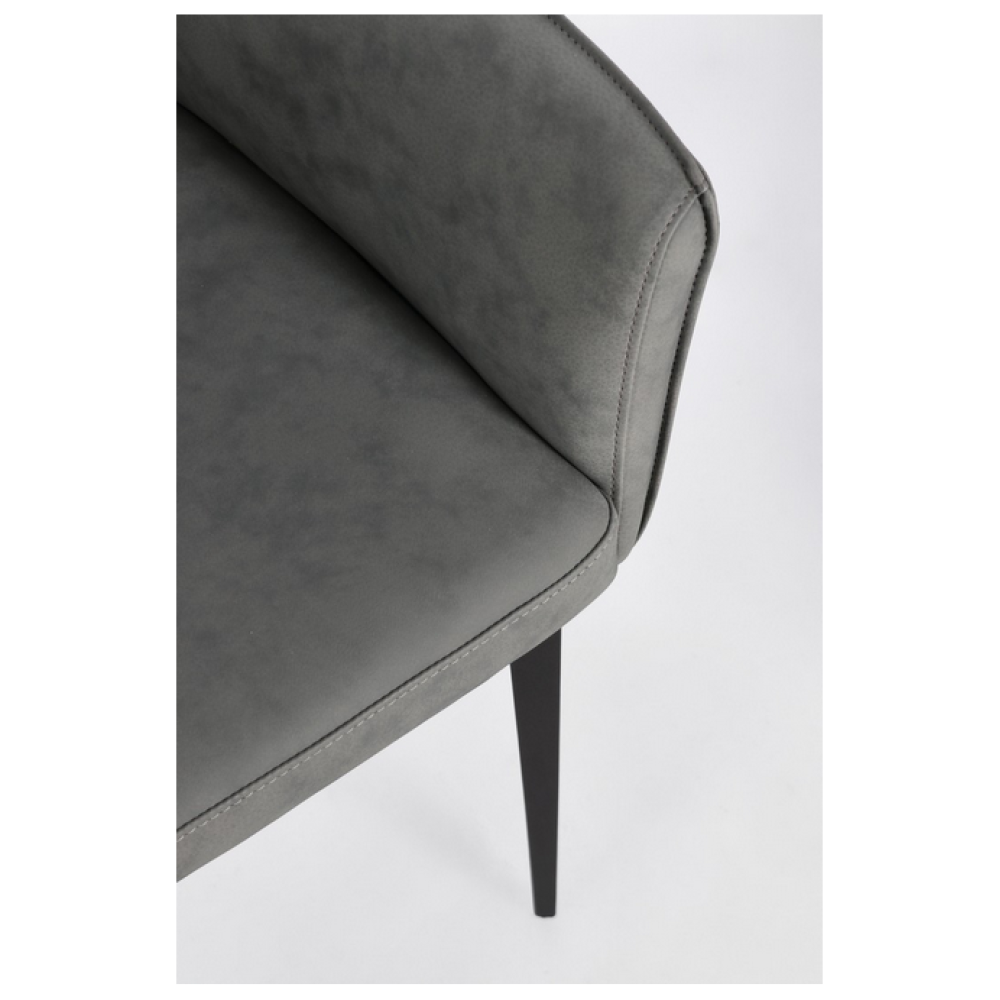 Homemotion Крісло RUSSELL темно-сіре з підлокітниками Homemotion Крісло RUSSELL темно-сіре з підлокітниками