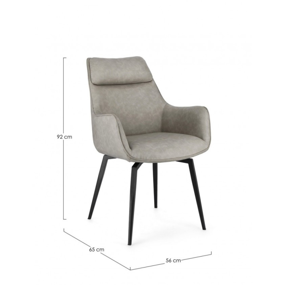 Bizzotto КРІСЛО LAWRENCE TAUPE PU