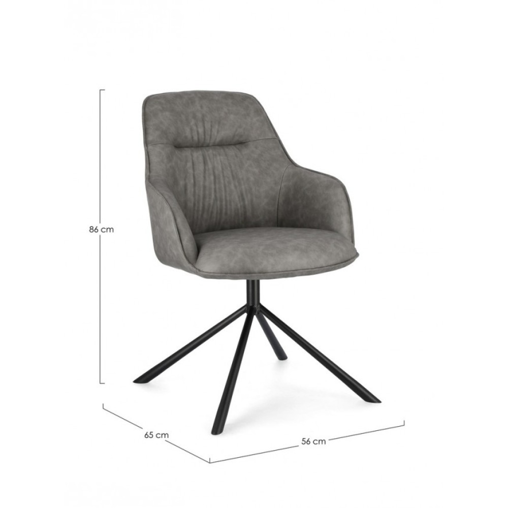 Bizzotto КРІСЛО GRANT GREY PU