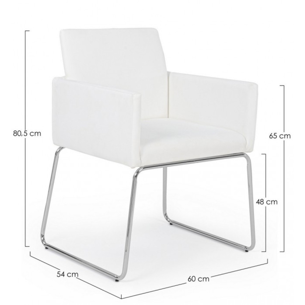 Bizzotto SIXTY WHITE КРІСЛО PU W-ARM