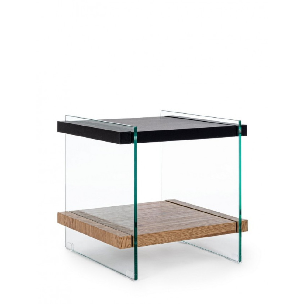 Bizzotto КАВОВИЙ СТІЛ LINE WOOD BLACK 2SH 50X50