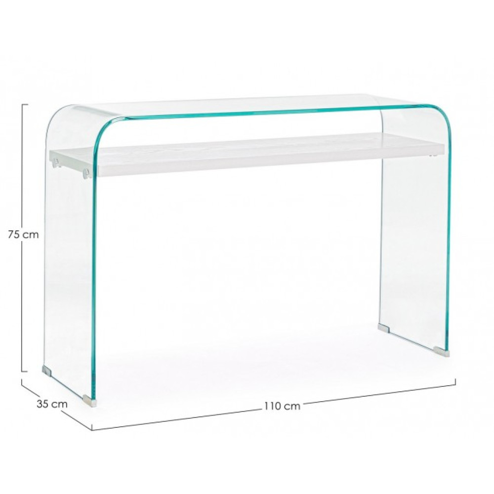 Bizzotto LINE WOOD WHITE CONSOLE 2SH 110X35