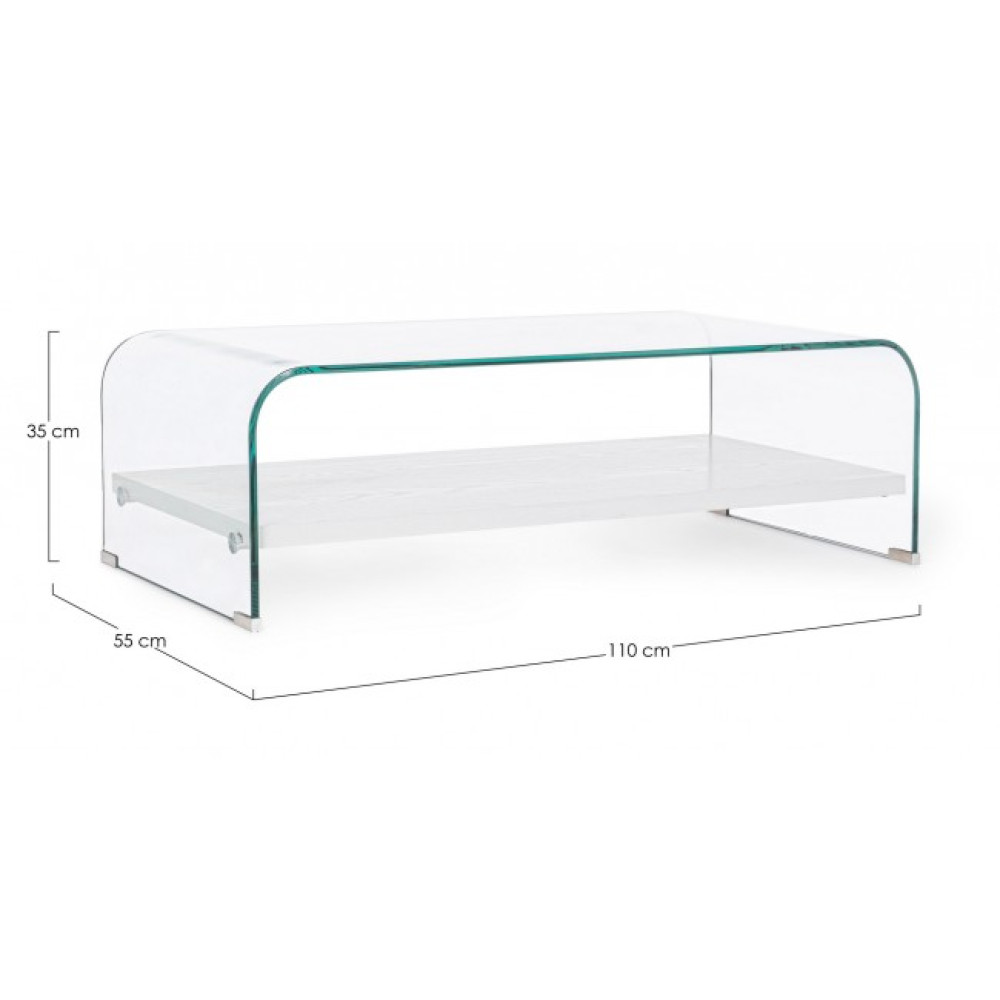 Bizzotto КАВОВИЙ СТІЛ LINE WOOD WHITE 2SH 110X55