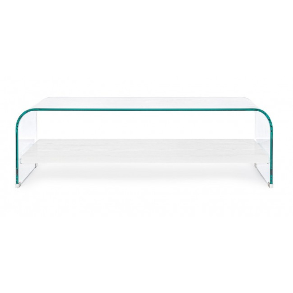 Bizzotto КАВОВИЙ СТІЛ LINE WOOD WHITE 2SH 110X55 Bizzotto КАВОВИЙ СТІЛ LINE WOOD WHITE 2SH 110X55